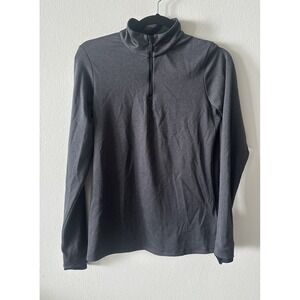 Kjus 1/4 Zip Top Women's Medium Long Sleeve Layer Golf Ski Stretch Charcoal Gray